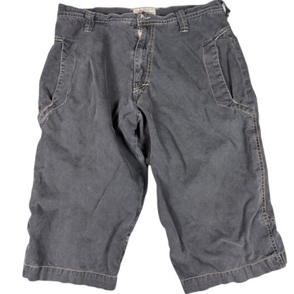Energie Shorts Men's 34  Jean'session Linen Blend Distressed  Baggy Cargo Skater